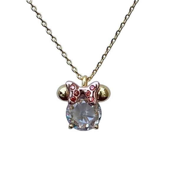 NWT New Kate Spade NY x Disney Collab Minnie Mouse Crystal Mini Pendant Necklace - Picture 4 of 10